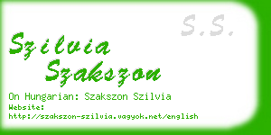 szilvia szakszon business card